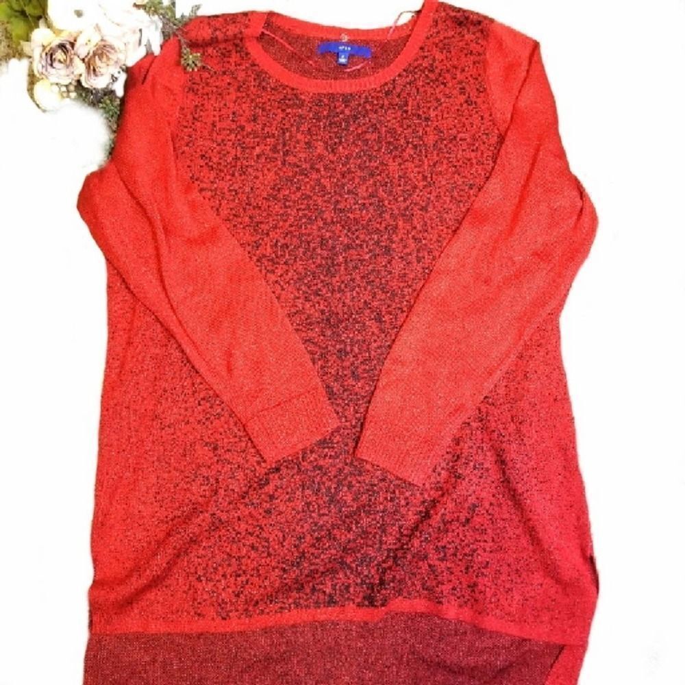 Apt. 9 Speckled Long Tunic Pullover Sweater